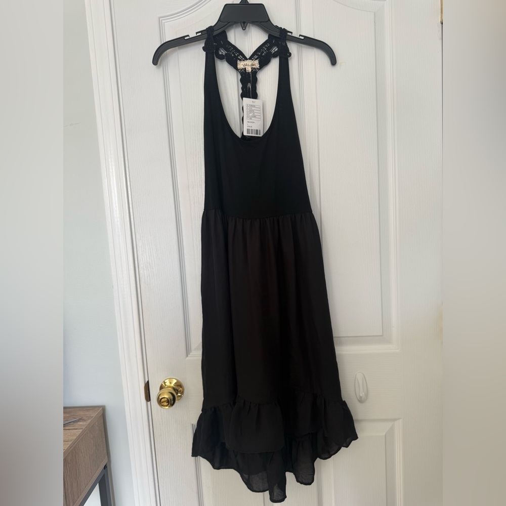 Anthropologie Lilis Closet Black Sheer Lace Dress Size Large